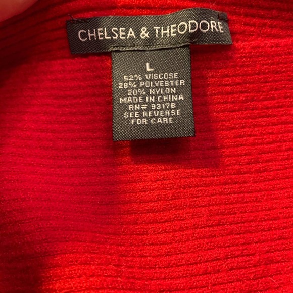 CHELSEA AND THEODORE Ribbed Festive Red Sweater L - Picture 4 of 5